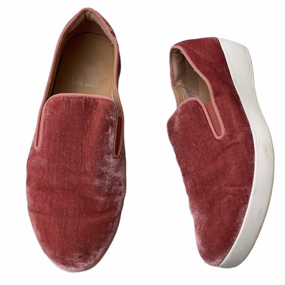 Fitflop Pink Velvet Slip On Casual Loafer Flats - Picture 1 of 9